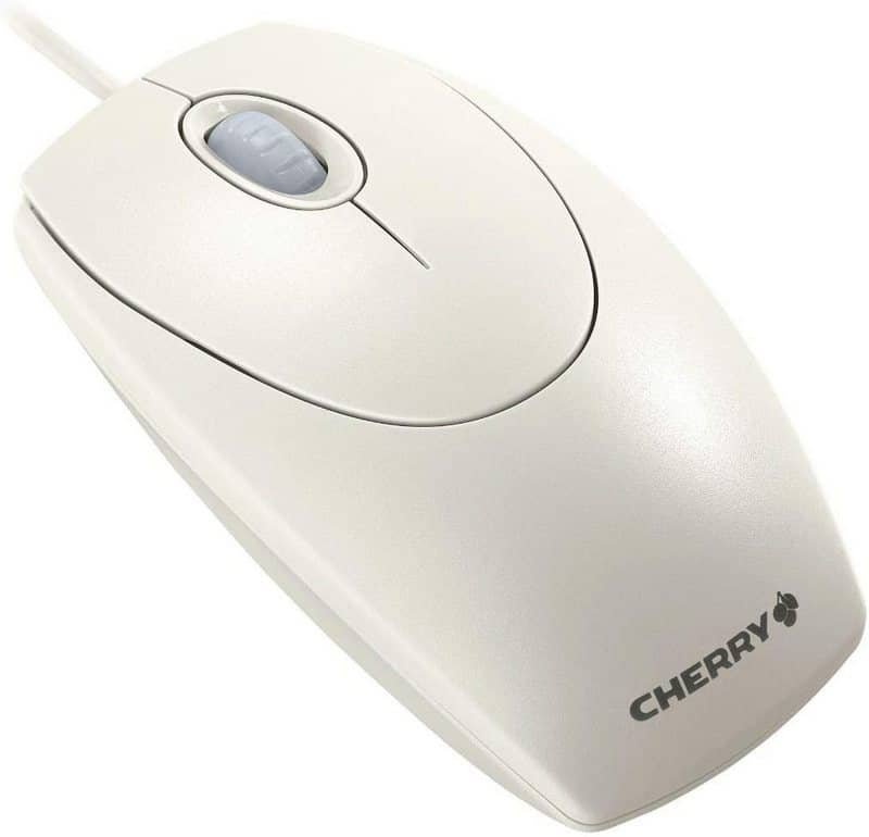 Un ratón retro de color blanco
