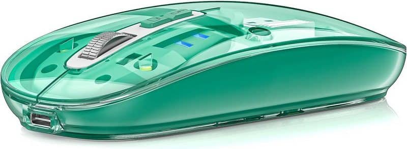 Un ratón inalámbrico de color verde