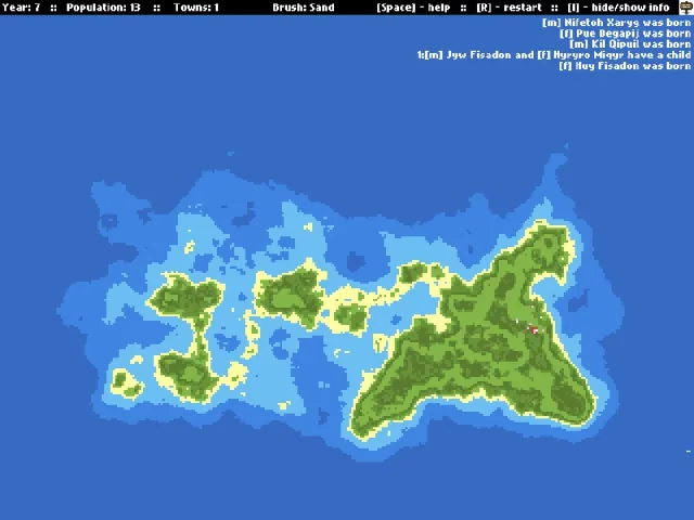 Imagen de una isla de Worldbox