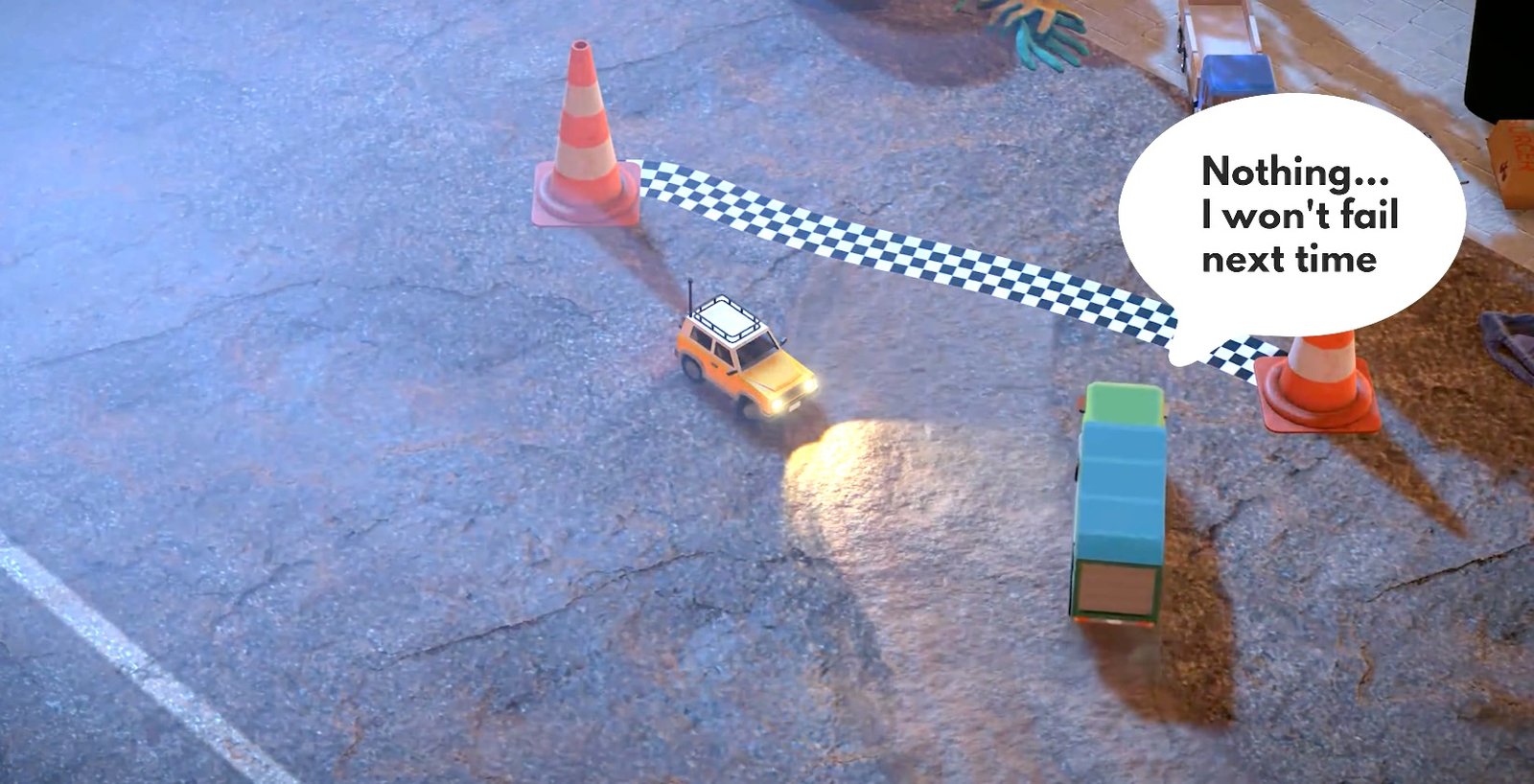coche de lost host interactuando con un camion