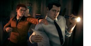 imagen del juego deliver at all costs en donde hay dos hombres buscando algo con una linterna