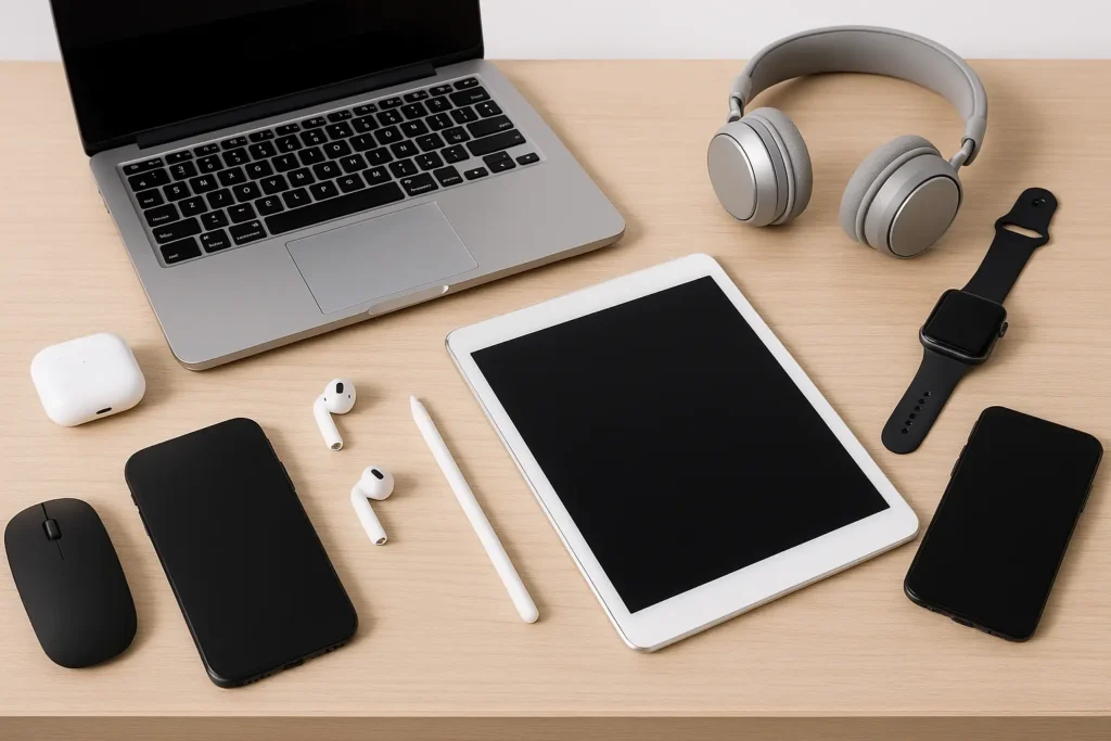 imagen con varios gadgets tecnológicos.