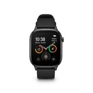 Smartwatch Xiaomi Redmi Watch 5 Lite color negro con pantalla AMOLED y correa de silicona, vista frontal