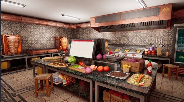 cocina del videojuego wrap house simulator