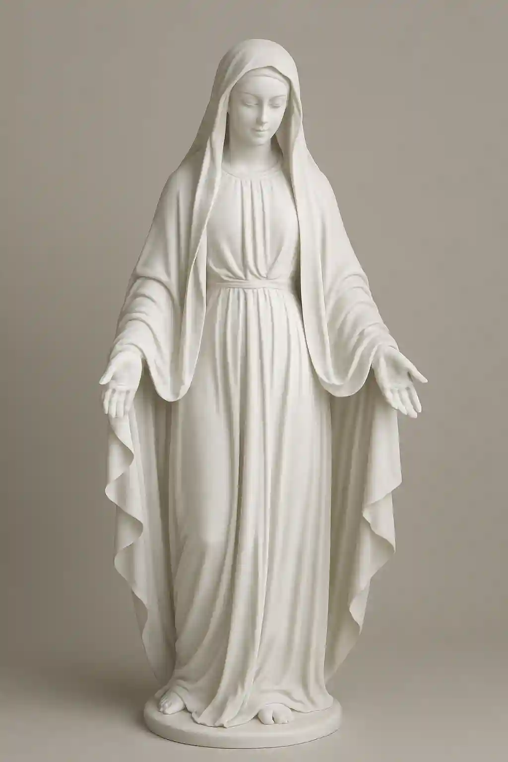 figura de una virgen totalmente blanca