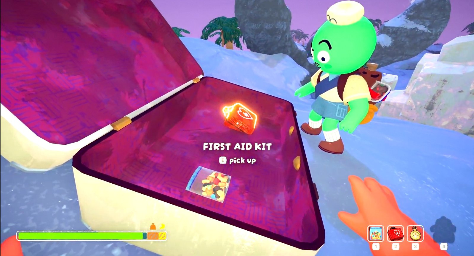 jugando en cooperativo en el videojuego peak