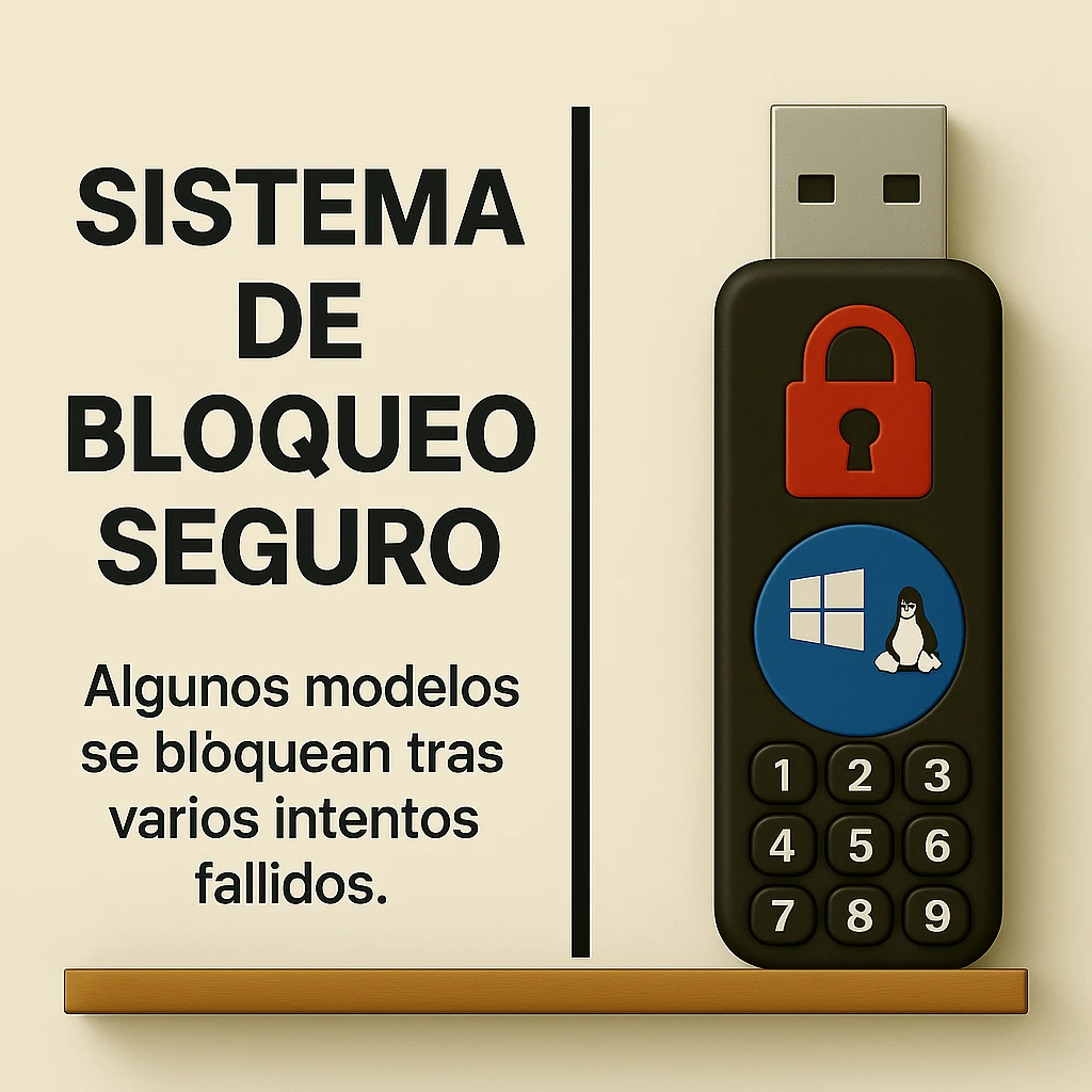 USB con sistema de bloqueo