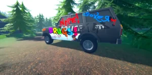 coche lleno de grafitis en el videojuego Schedule 1
