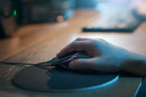 imagen de un mousepad genérico con un ratón encima