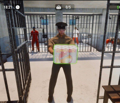 guarda de la celda dándote papel higiénico en el juego prision escape simulator