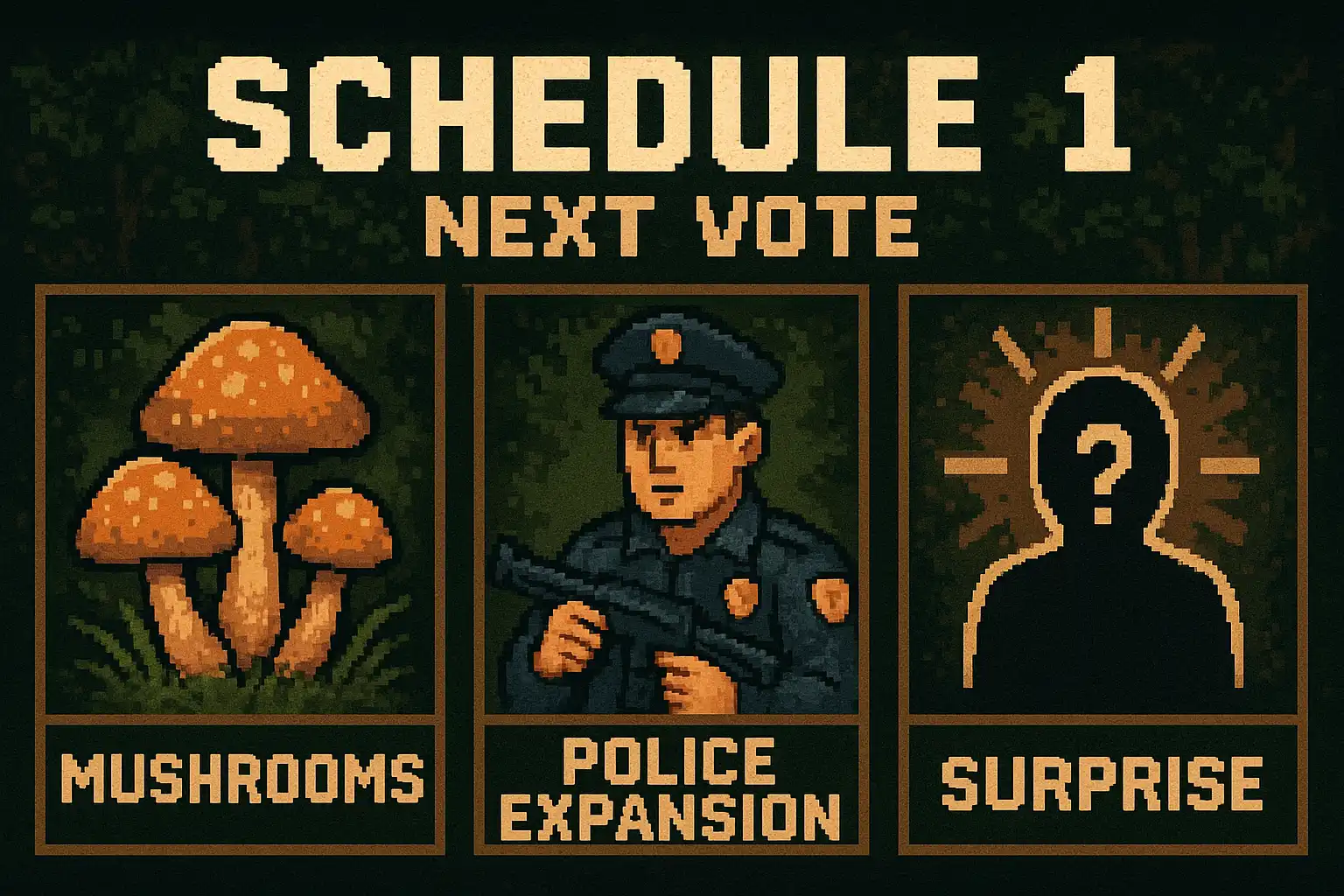 imagen que muestra cual será la próxima actualización del videojuego Schedule 1