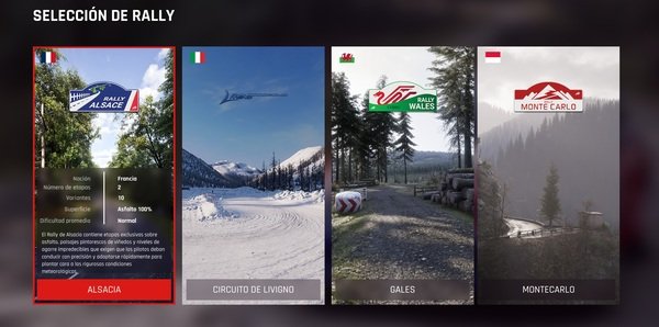 Imagen de todas las pistas o rallyes de assetto corsa rally en la versión 0.3.1