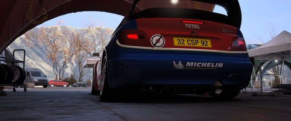 Imagen del xsara wrc en el videojuego assetto corsa rally con un camber negativo